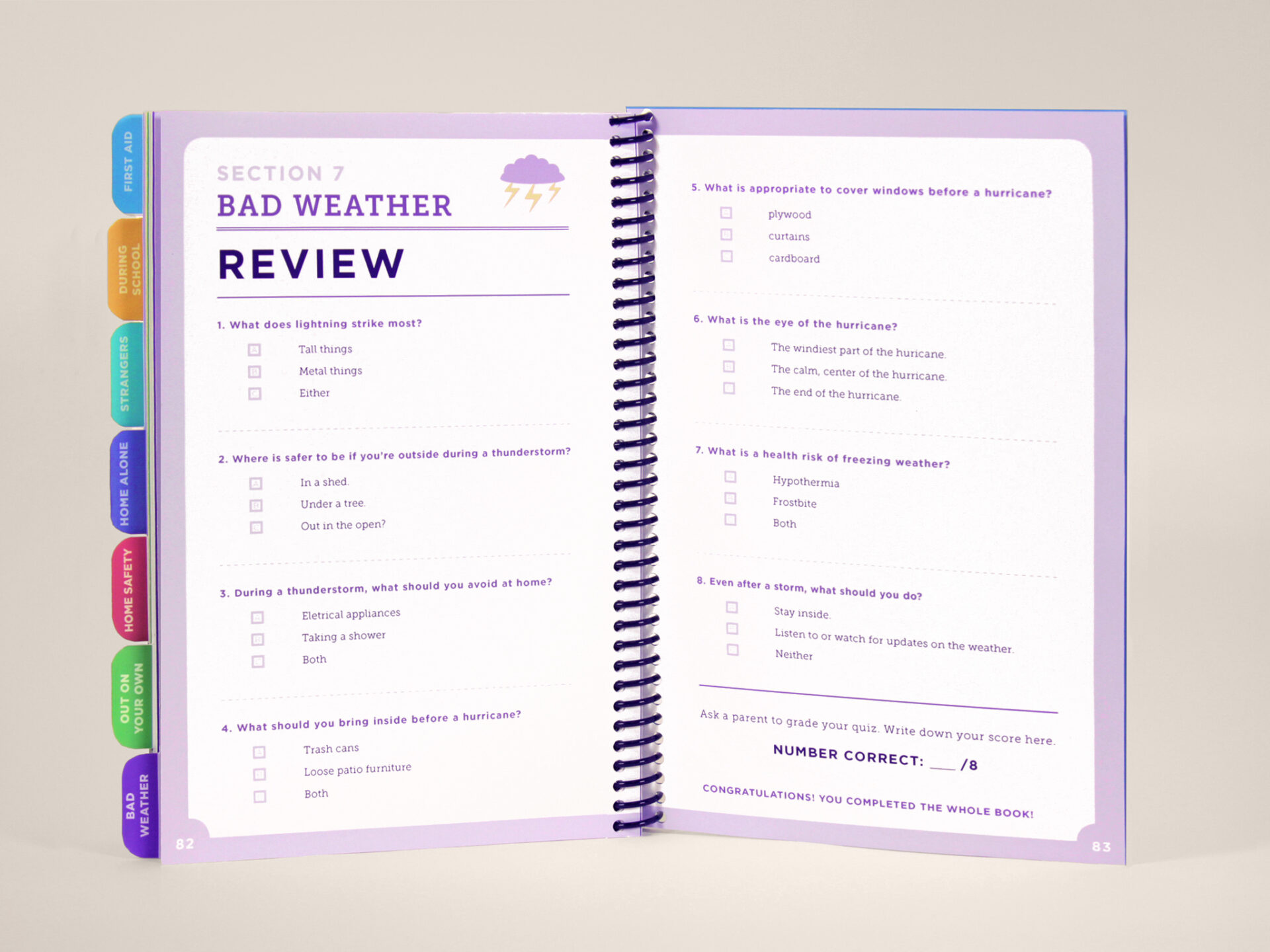 What Would You Do Children's Guidebook - Section 7: Bad Weather spread 5 review